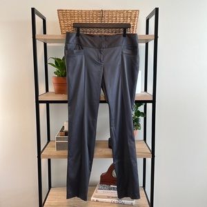 Express Mid-Rise Silky Charcoal Gray Dress Pant Trouser, 12